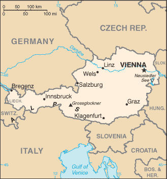 奥地利的地图