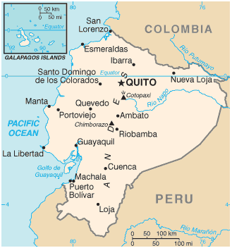 厄瓜多尔的地图