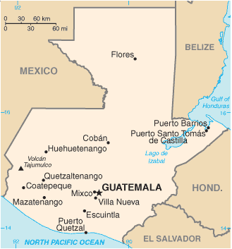 危地马拉的地图