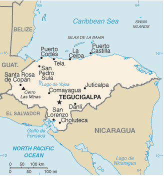 洪都拉斯的地图