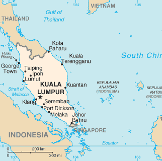 马来西亚和新加坡地图