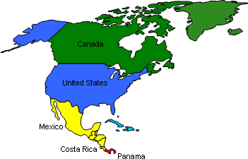 北美和中美洲的国旗