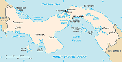 巴拿马的地图