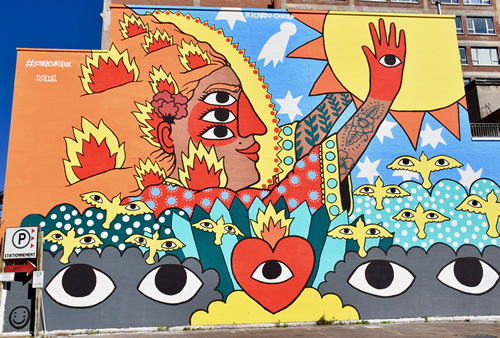 蒙特利尔国际壁画节上的“太阳守护者”壁画
