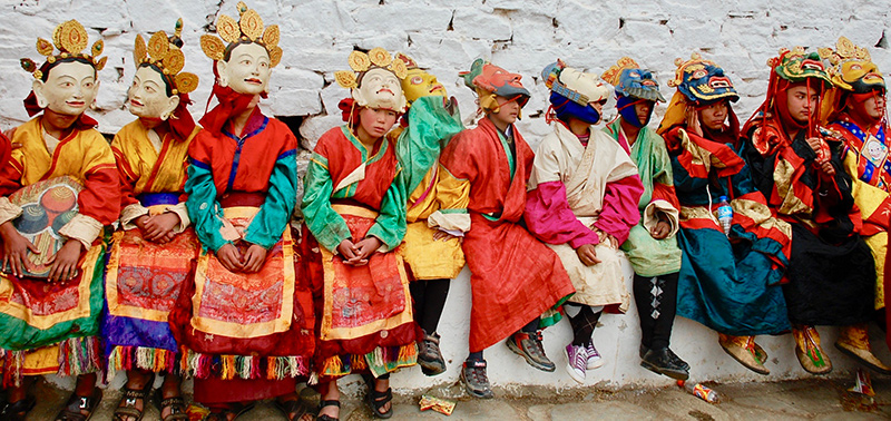 不丹节日期间的孩子们