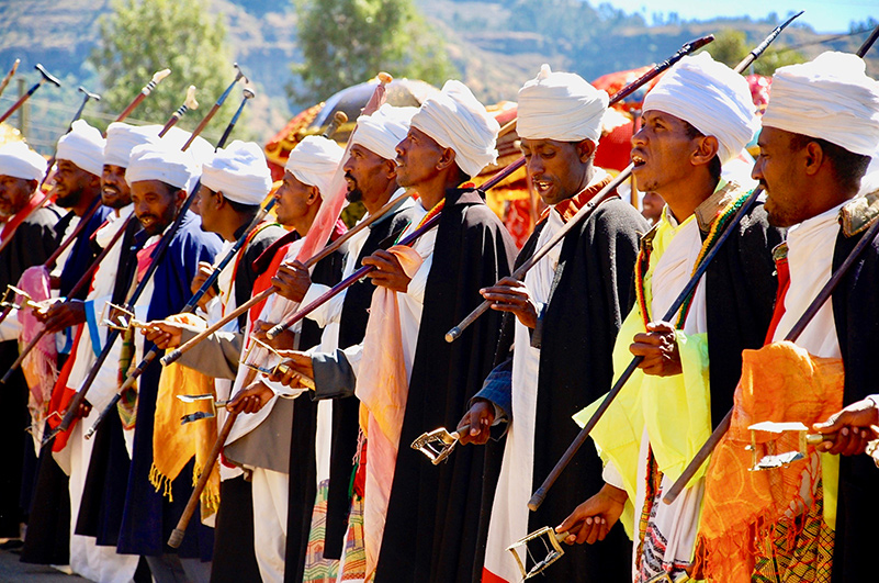 在埃塞俄比亚，人们在庆祝Timkat节