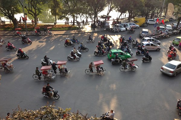 越南河内典型的交通