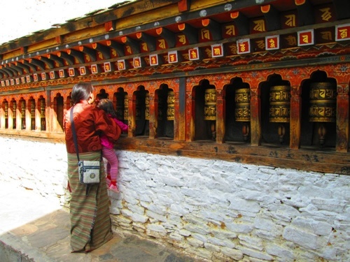 在不丹的转经轮上