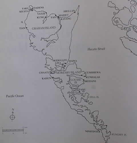 加拿大海达群岛地图