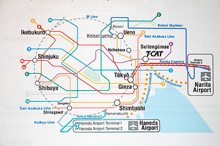 日本东京的地下火车地图