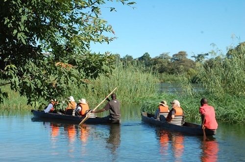 奥卡万戈河在传统的“莫科罗”。