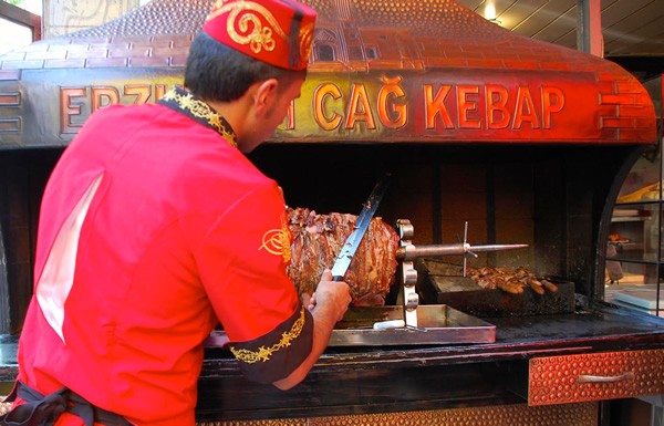 伊斯坦布尔街头小贩的烤肉串