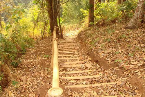山部落地区的步道上的台阶