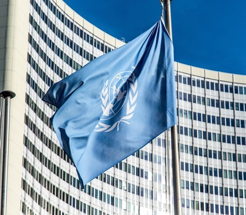 飘扬的联合国旗帜