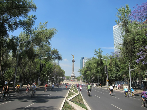墨西哥城市公园和自行车