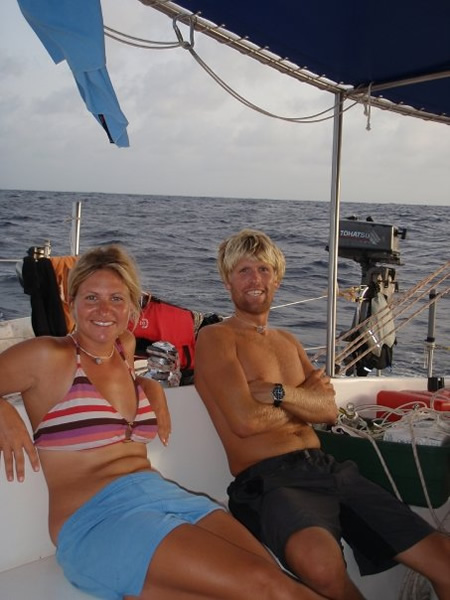 导游在加勒比海的一艘船上