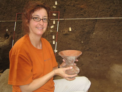 在泰国考古挖掘中发现的罐子。