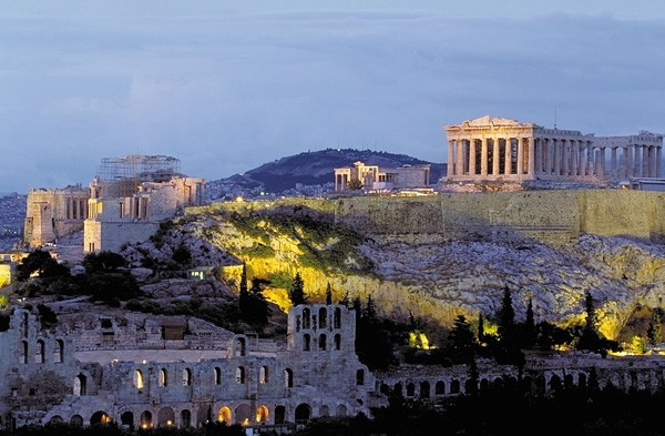 雅典的帕台农神庙的景色