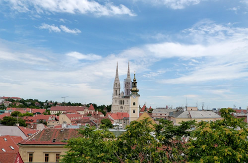 克罗地亚萨格勒布大教堂的景观