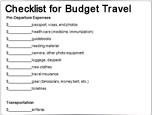 旅行预算清单